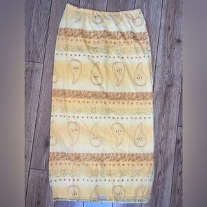 Y2K Wanna Be Maxi Skirt - Yellow Paisley | Sz: M